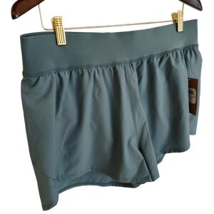 Asics Women's Knit Woven Running Shorts Lined Sage Size XL